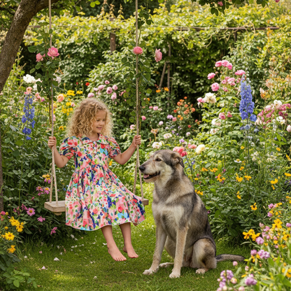 Monet Floral Bubble Sleeve Dress