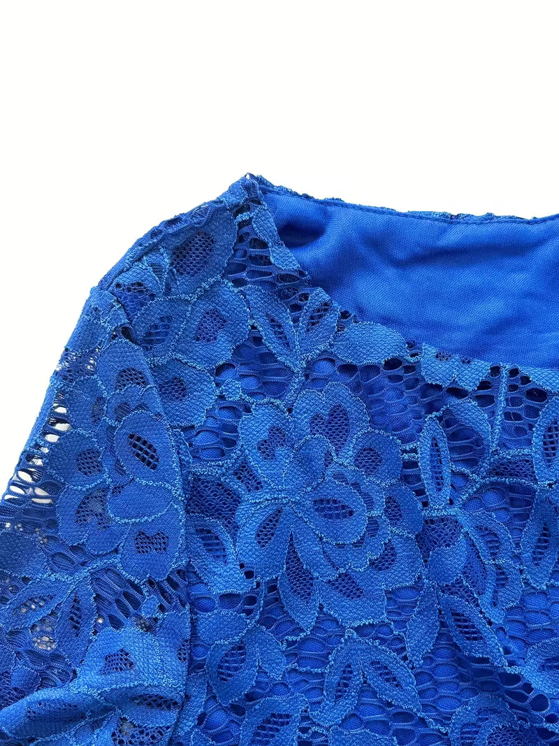 Vogue Chiffon Lace Midi Dress