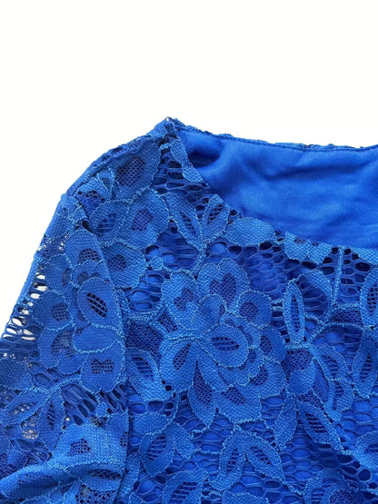 Vogue Chiffon Lace Midi Dress