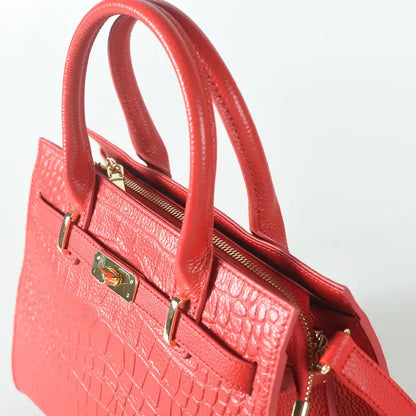Birkin Inspired Genuine Leather Crocodile Handbag - Limited Edition