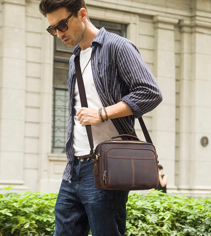 CONTACTS Multifunctional Crazy Horse Leather Bag