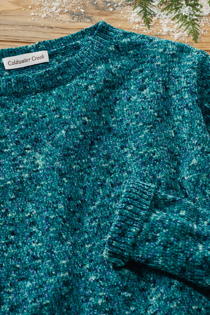 Plus Size Crew Neck Knitted Chenille Jumper