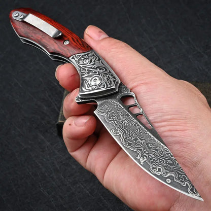 DRACHENADER VG 10 Damascus Shark Dragon Pocket Knife