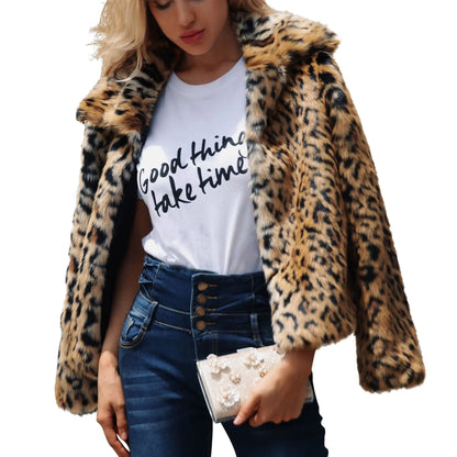 Leopard Faux Fur Teddy Coat