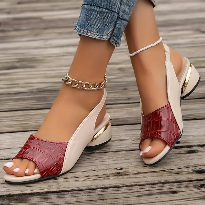 Sophia Peep Toe Vegan Leather Sandals