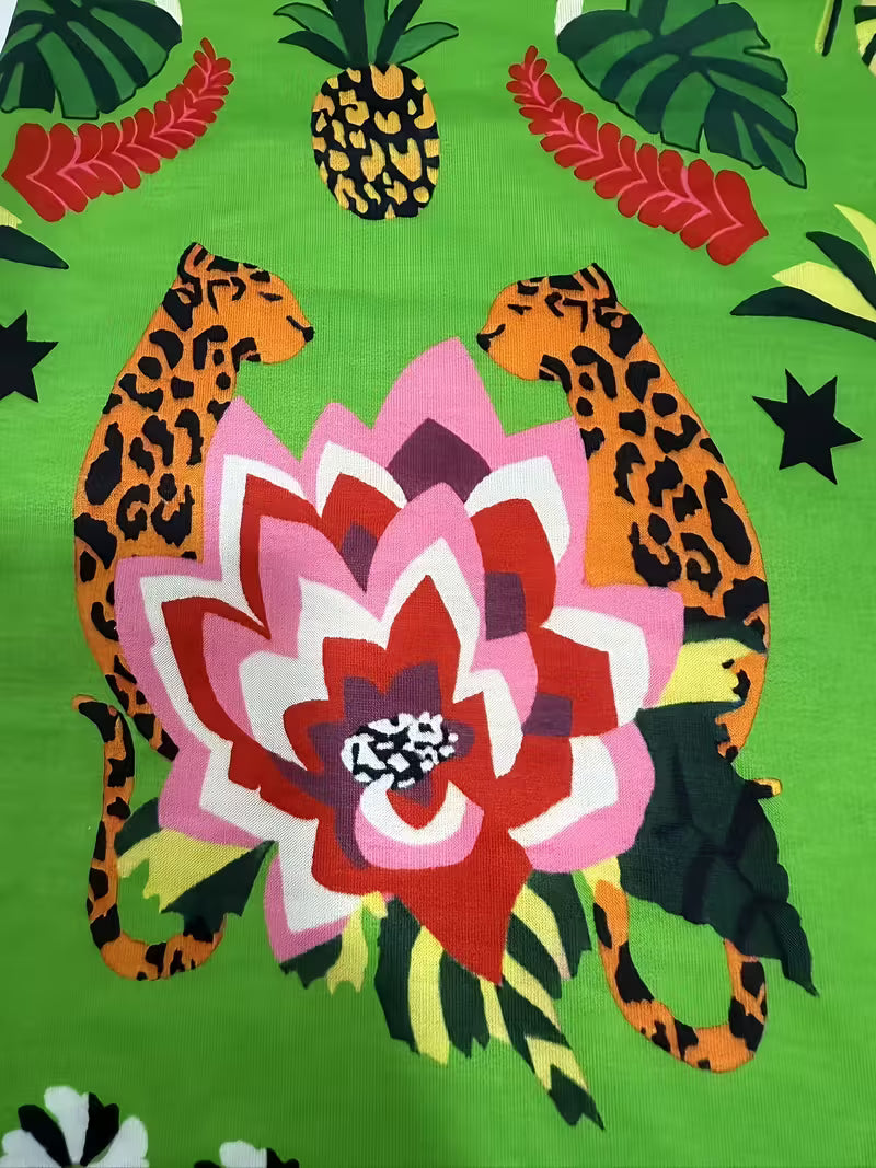 Tropical Rio Floral A-Line Skirt