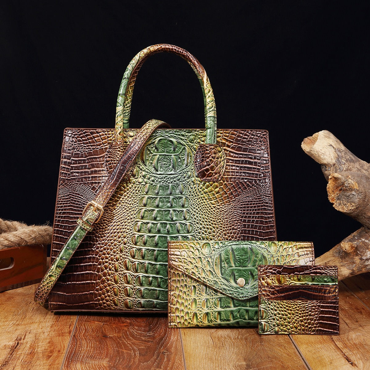 Crocodile Grain Crossbody Tote Bags