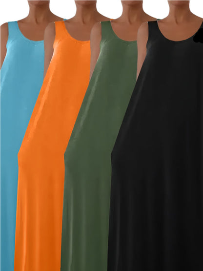 Plus Size A-Line Sleeveless Maxi Dresses