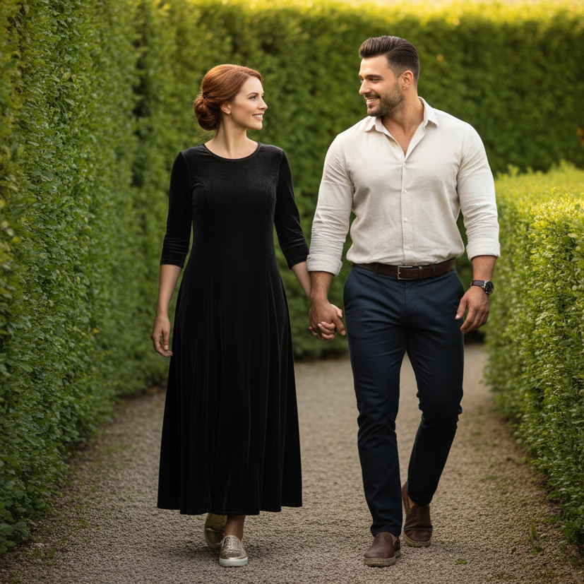 Velvet 3/4 Sleeve Midi Dress