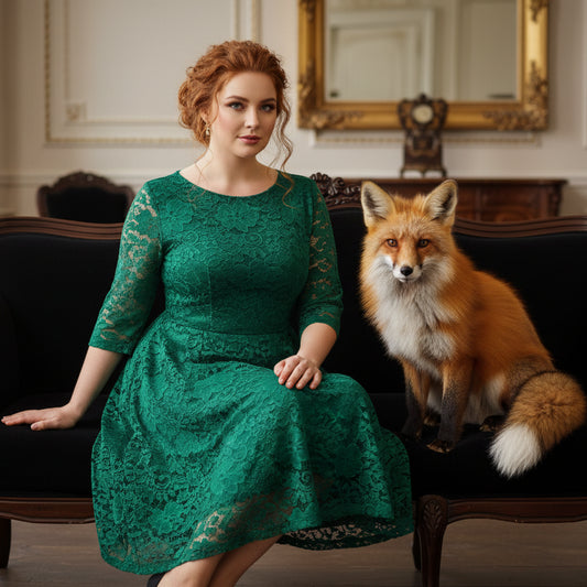 Chic Plus Size Lace Midi Dress