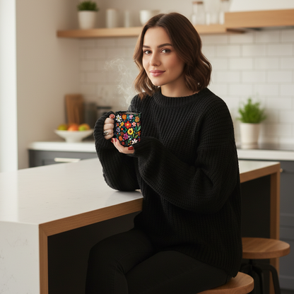 Vibrant Floral Ceramic Mug