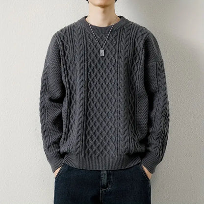 Hawthorne Acrylic Loose Knitted Aran Pullover Sweaters