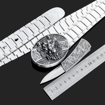 Tactical Stainless Steel Self-Defense Belt and Buckle Knife