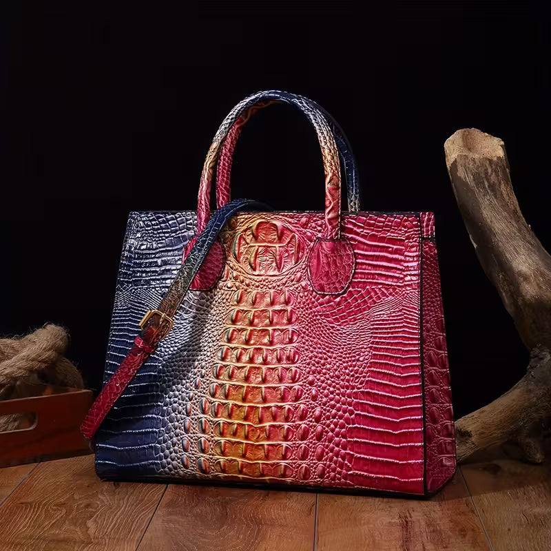 Crocodile Grain Crossbody Tote Bags