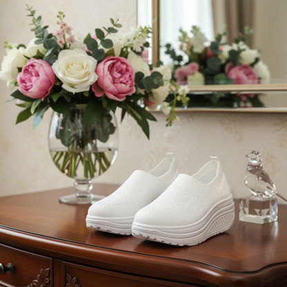 Rolling Sole Mesh Slip-on Platform Sneakers