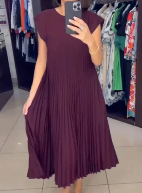 Zanzea Pleated Maxi Dress