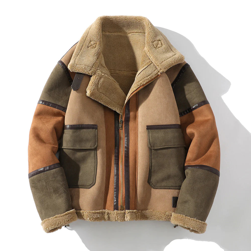 Rugged Sheepskin Leather Jacket