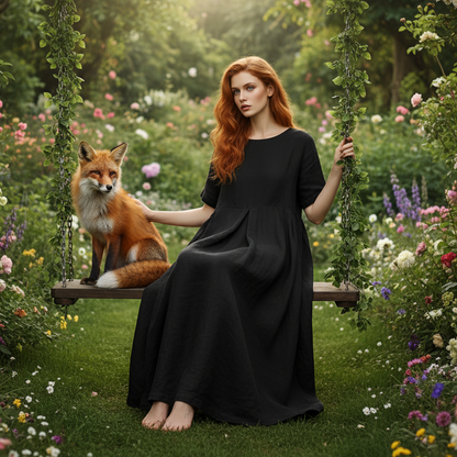 Plus Size Linen A-Line Maxi Dresses