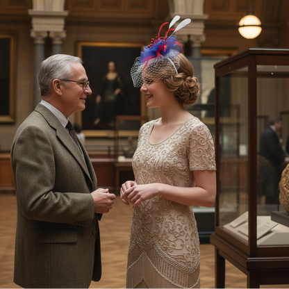 KOKO Mesh Feather Headband Fascinators