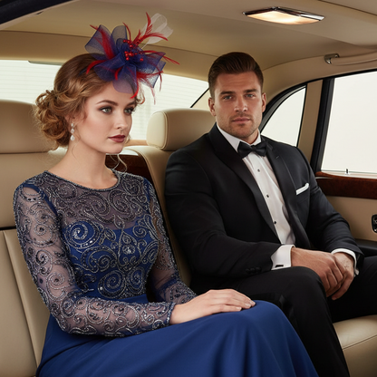 KOKO Mesh Feather Headband Fascinators