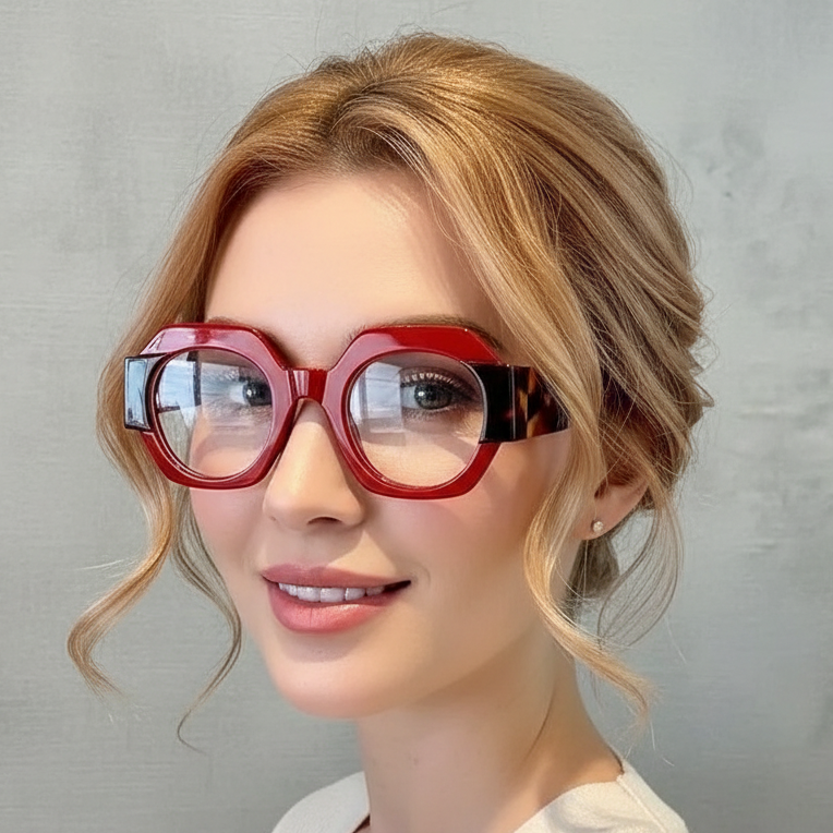 Ohemado Retro Flat-Top Round Designer Sunglasses