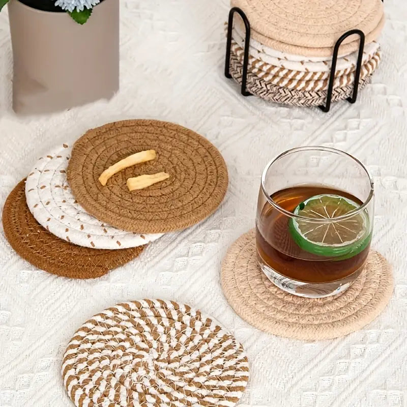 Hand-Woven Cotton Coffee Coasters