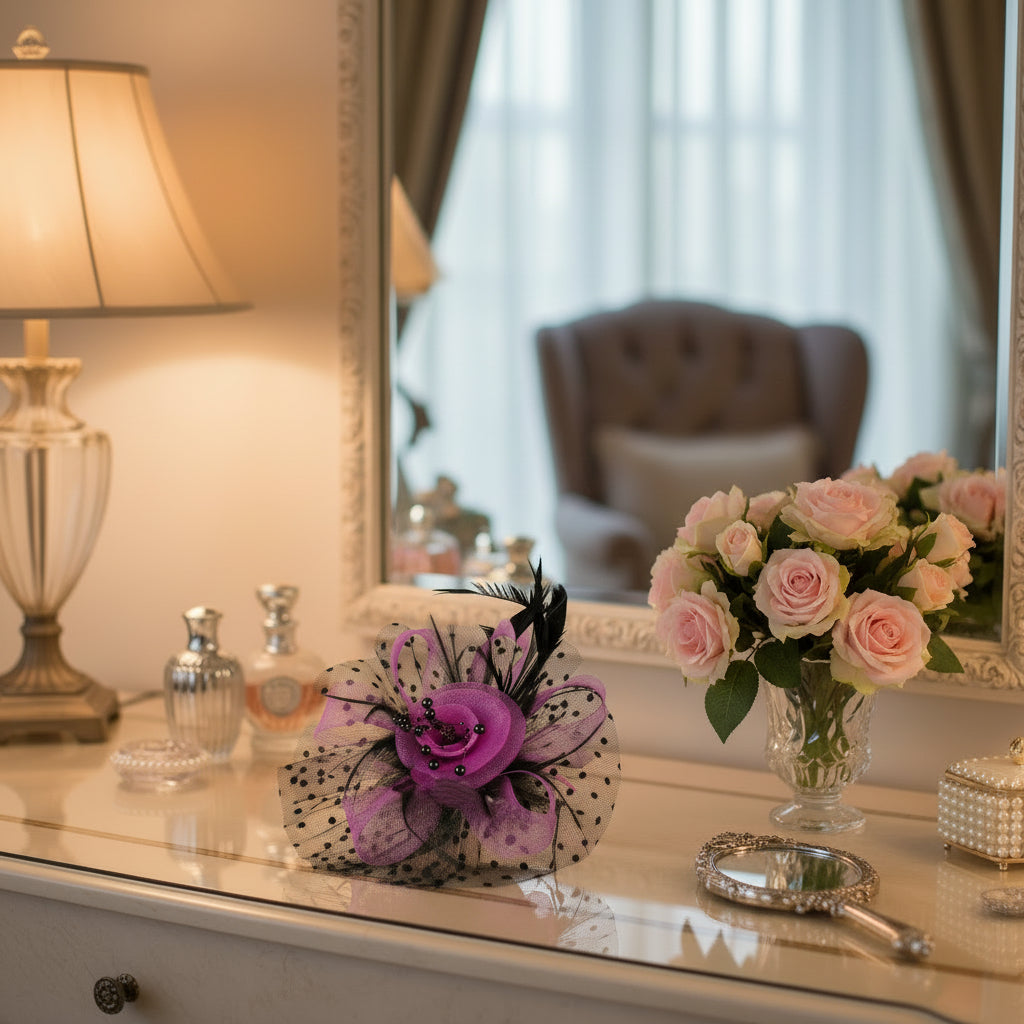 KOKO Mesh Feather Headband Fascinators