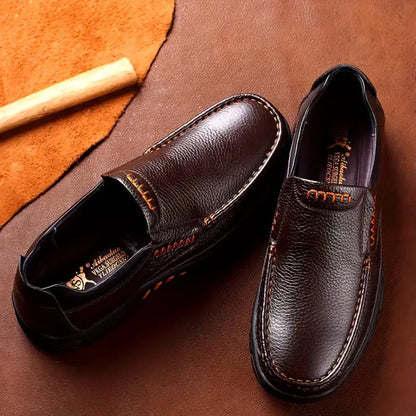 ONYX ASH Genuine Leather Slip-On Dress Shoes