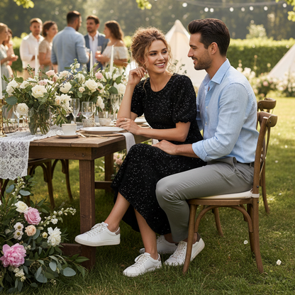 Puff Sleeve Sequin Midi Dress