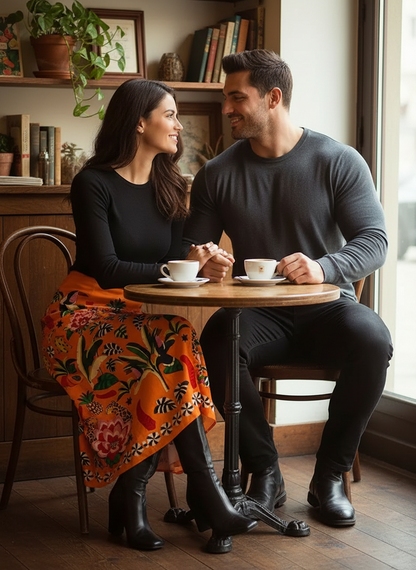 Tropical Rio Floral A-Line Skirt