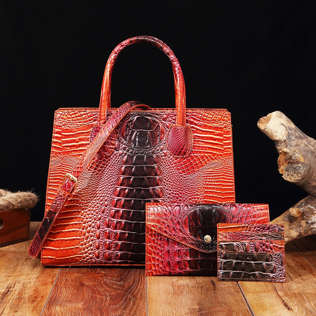 Crocodile Grain Crossbody Tote Bags