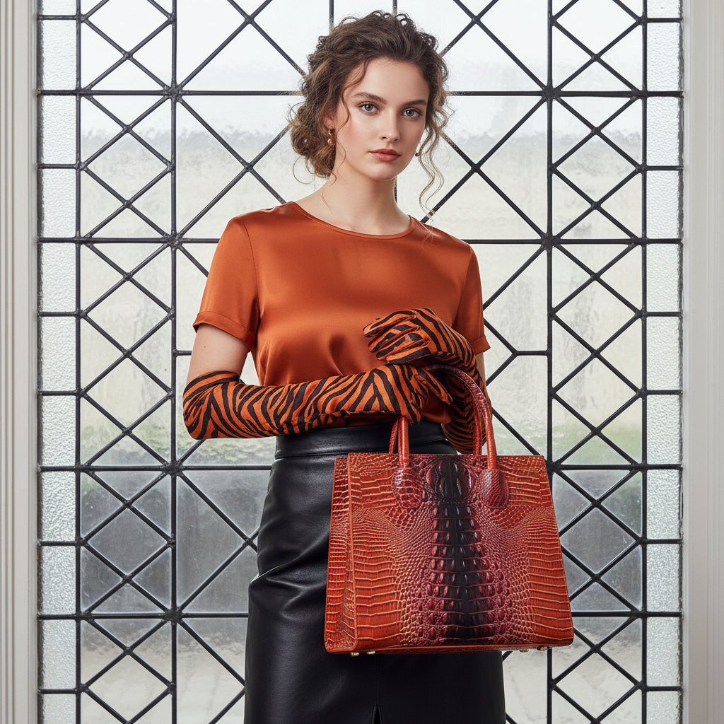 Crocodile Grain Crossbody Tote Bags