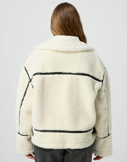 Borg Sherpa Fleece Patchwork Jacket