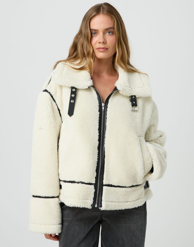 Borg Sherpa Fleece Patchwork Jacket