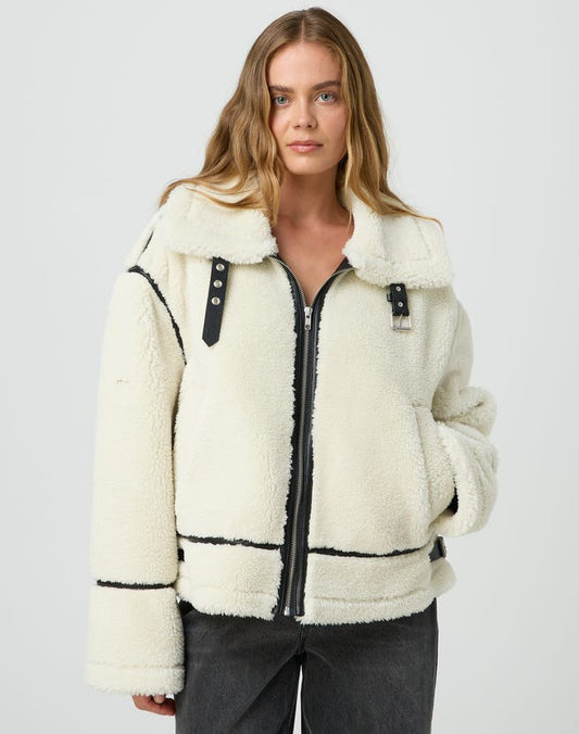 Borg Sherpa Fleece Patchwork Jacket