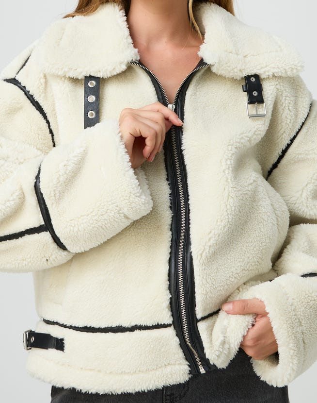 Borg Sherpa Fleece Patchwork Jacket