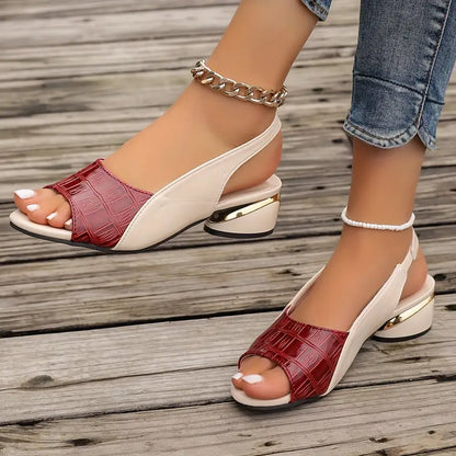 Sophia Peep Toe Vegan Leather Sandals