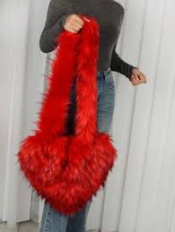 Plush Love Heart Fur Crossbody Bags