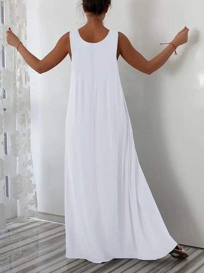 Plus Size A-Line Sleeveless Maxi Dresses