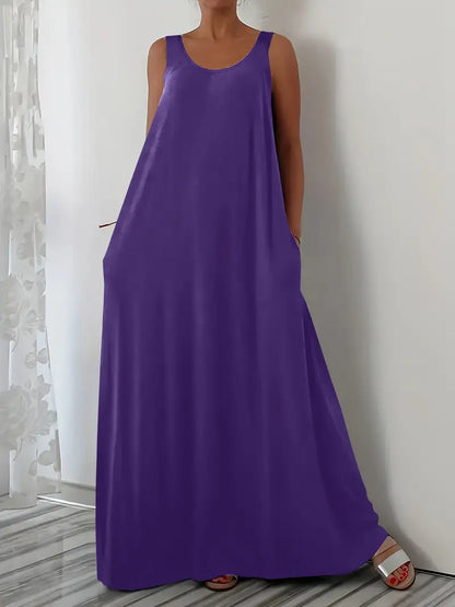 Plus Size A-Line Sleeveless Maxi Dresses