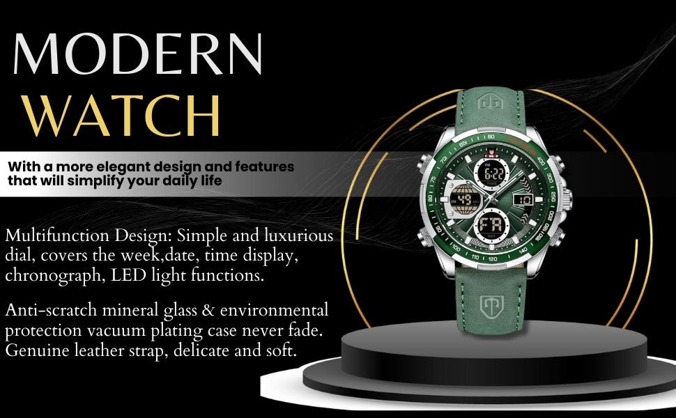NAVIFORCE Luxury Waterproof Dual Display Sports Quartz Watch