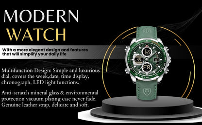 NAVIFORCE Luxury Waterproof Dual Display Sports Quartz Watch