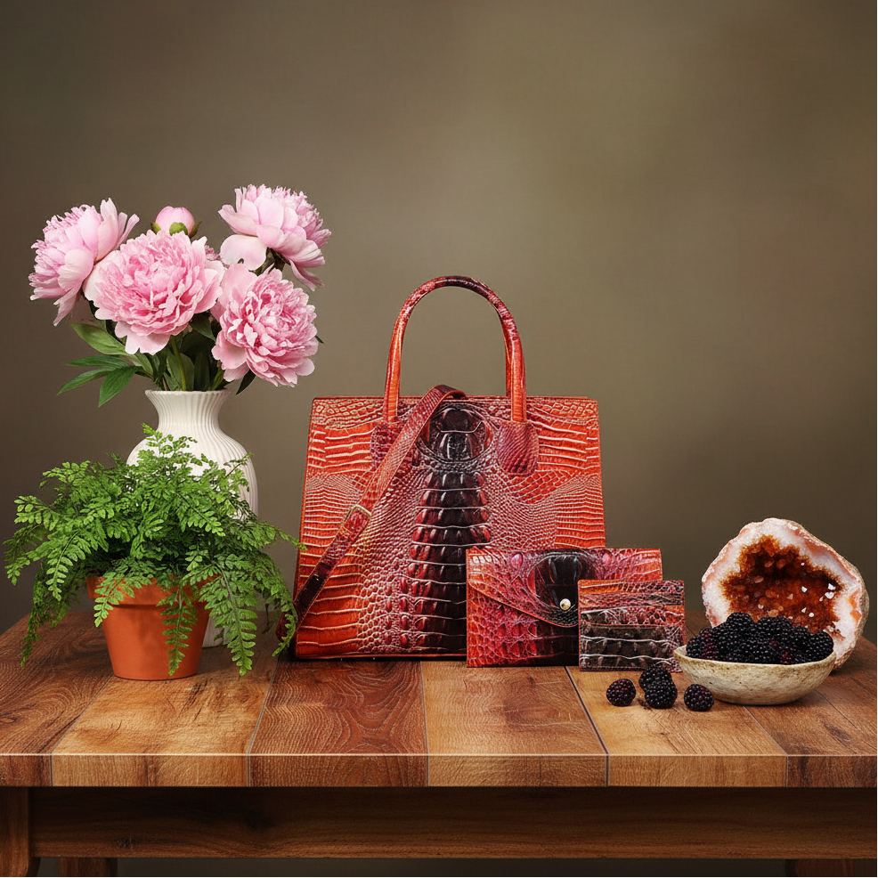 Crocodile Grain Crossbody Tote Bags