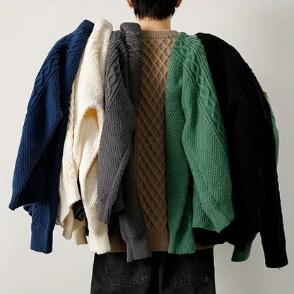 Hawthorne Acrylic Loose Knitted Aran Pullover Sweaters