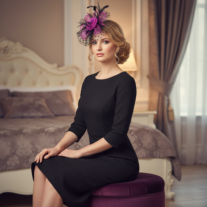 KOKO Mesh Feather Headband Fascinators