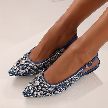 Elegant Rhinestone Luxury Flat Sandals