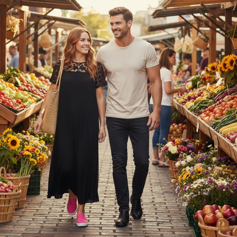 Plus Size Elegant Lace Trim Pleated Dress