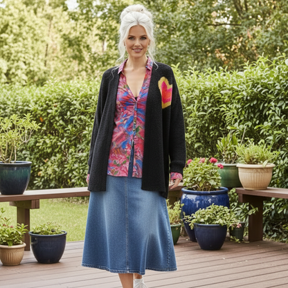 Chic Heart Knit Cardigan Coat