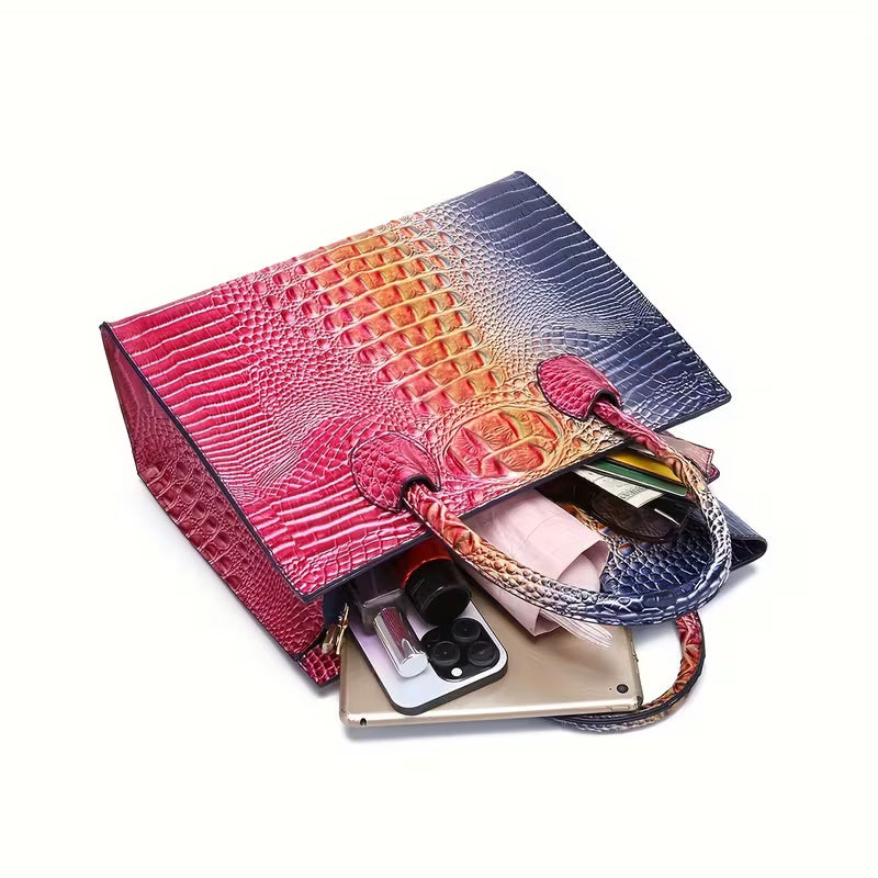 Crocodile Grain Crossbody Tote Bags