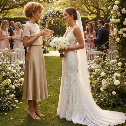 Lady Rose Satin A-Line Skirts